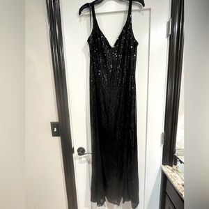 Beautiful Mac Duggal gown. Worn once, hemmed, size 16. Classic, slit in front.